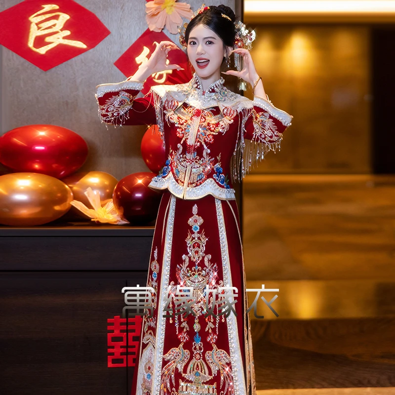 高档秀禾服2025新款中式结婚嫁衣奢华显瘦迎亲敬酒服出阁礼服新娘