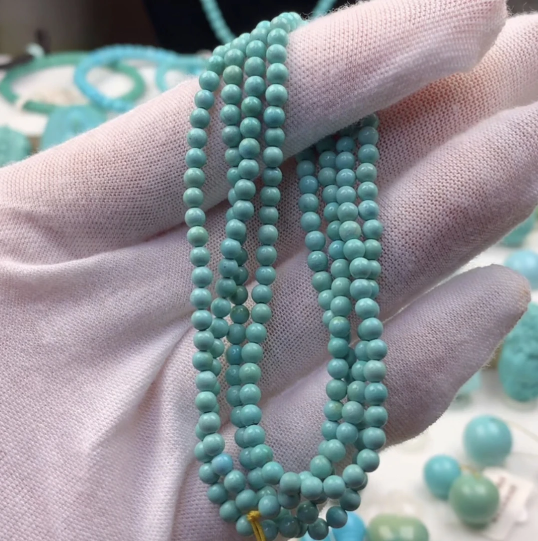 原矿绿松石精品精品3.3毫米