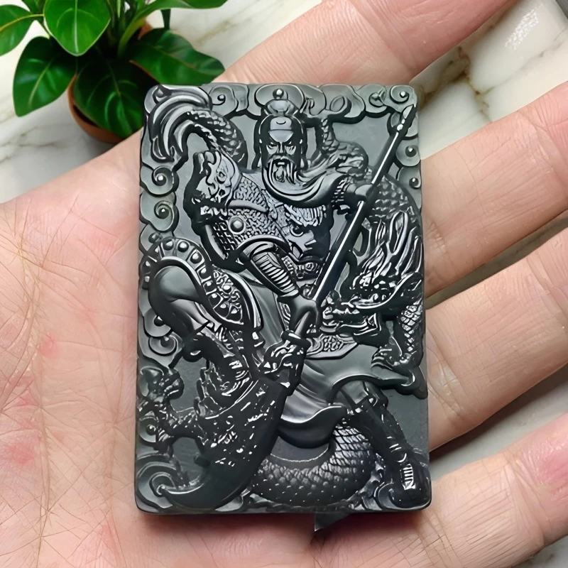 和田玉双面满工精雕关公玉坠忠义关二爷挂件时尚精美武财神吊坠