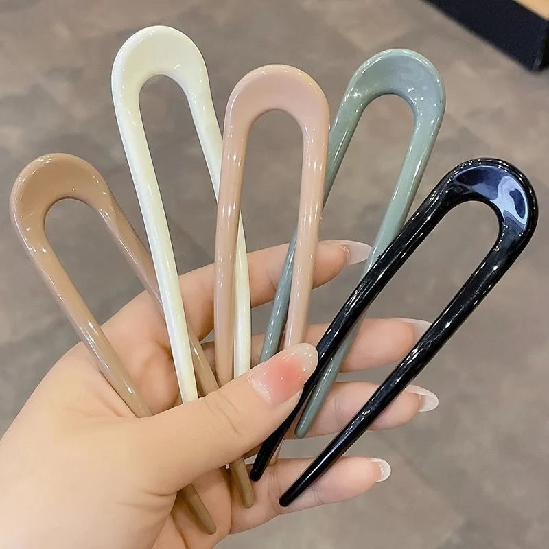 时尚u型发簪后脑勺丸子头盘发器成人发夹日式百搭发饰