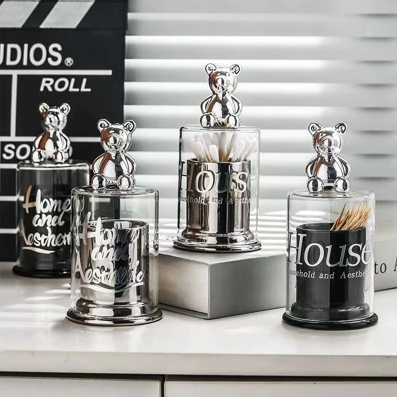 网红轻奢高颜值可爱创意牙签筒牙签盒收纳棉签筒棉签罐牙线盒家用