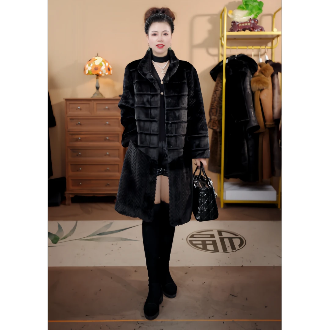 1043冬季新款气质中长款时尚女士休闲外套潮流