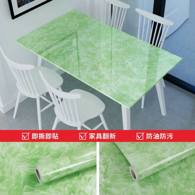 耐高温墙纸防水自粘橱柜台面家具翻新贴大理石纹厨房防油贴纸铝箔
