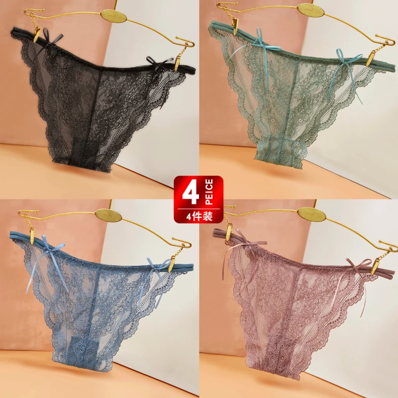 秋冬可爱低腰棉裆纯欲女三角裤火辣蕾丝内裤女无痕透气少女
