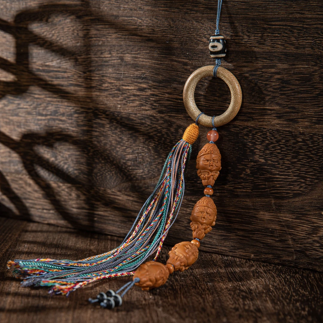 员格格【孤品】橄榄核精工雕刻风雨调顺挂件/ZAP0408