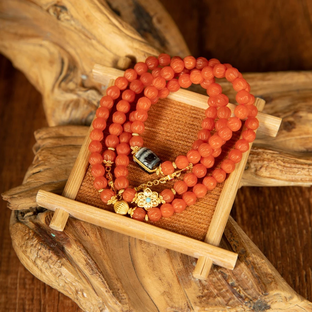员格格【孤品】18K金/南红百香籽多圈手串/玛瑙/RAC2921