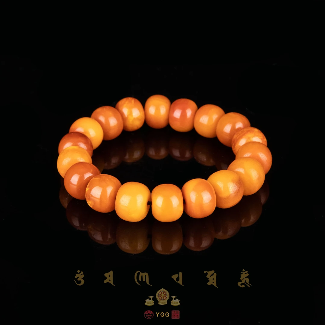 员格格【孤品】蜜蜡老型珠手串/HGG16861