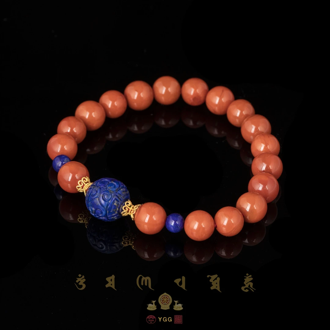 K员格格【孤品】南红手串/青金石回纹珠/DJ060766A