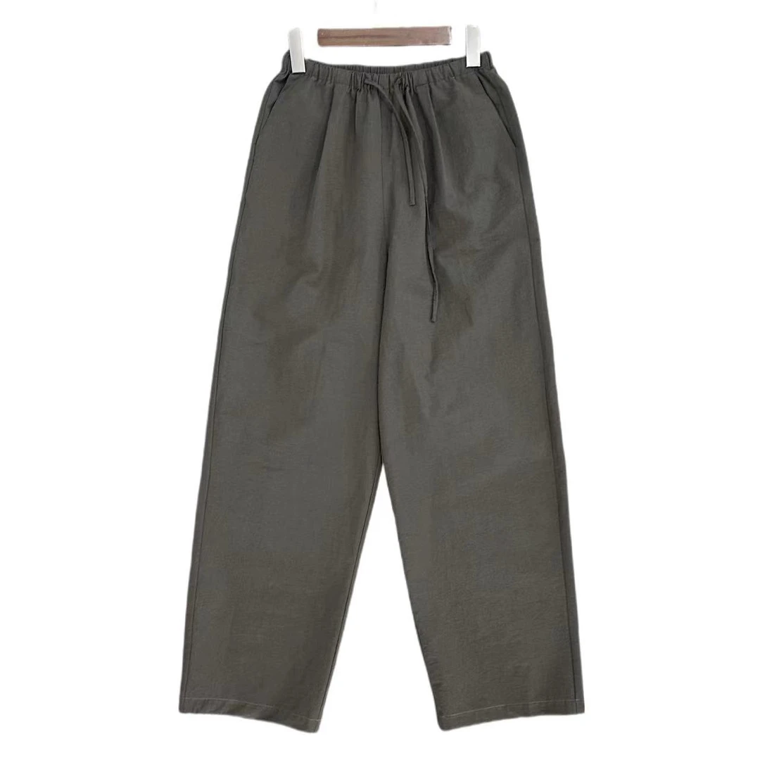 2105  【轻松走走裤】宽松松紧腰慵懒风纯色简约休闲裤