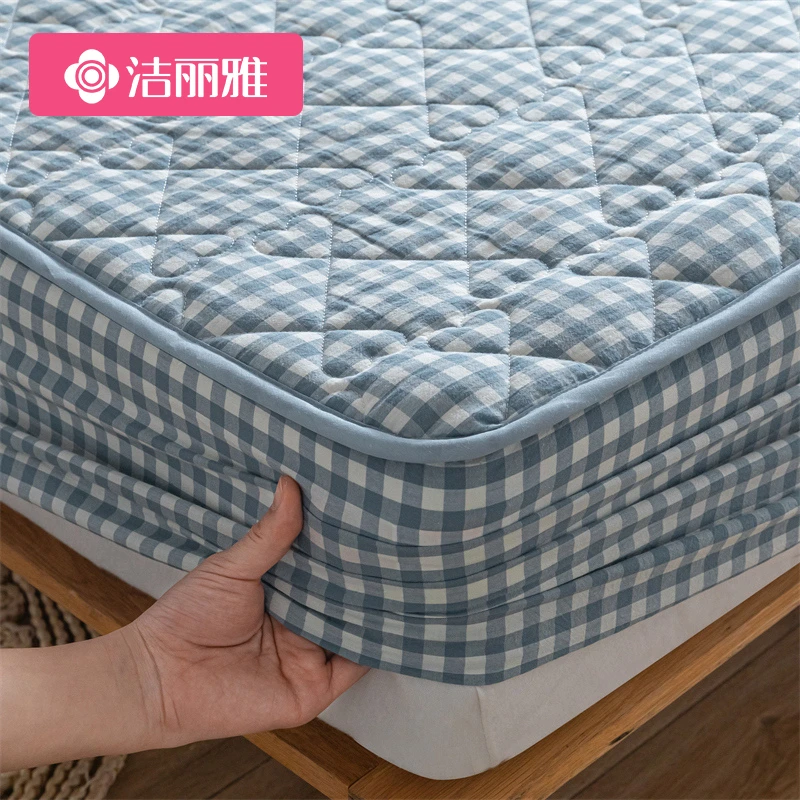 洁丽雅全棉纯棉床笠单件加厚床垫保护罩套防滑防尘罩床套罩床笠罩