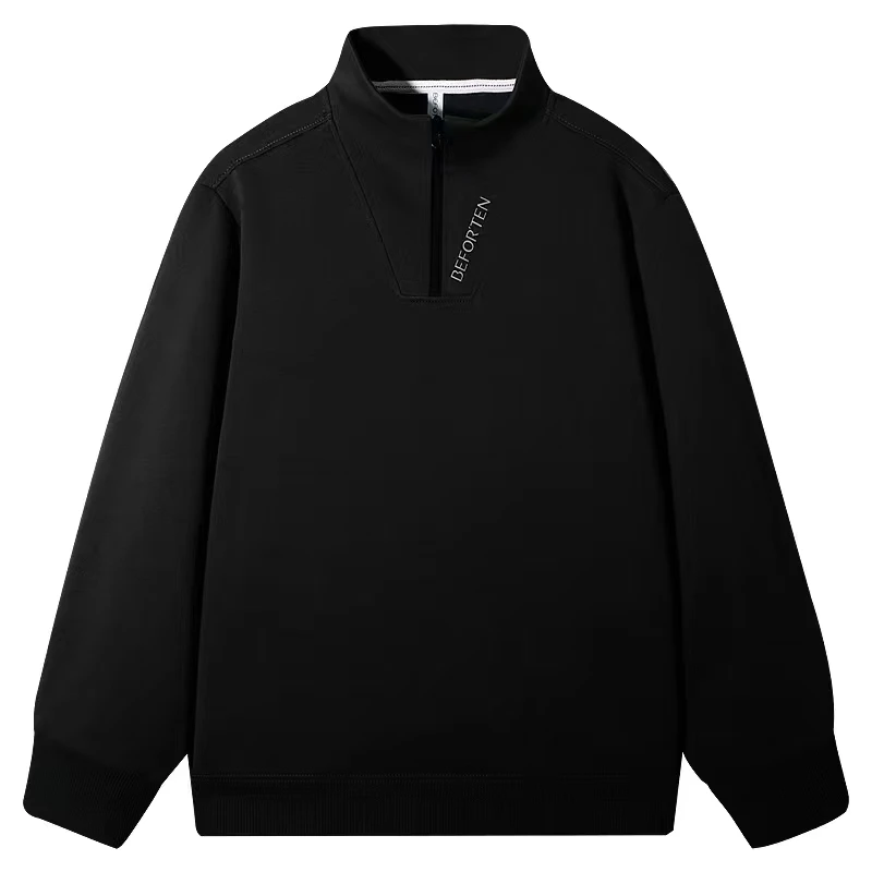 默家半拉链立领加绒百搭保暖男士卫衣休闲