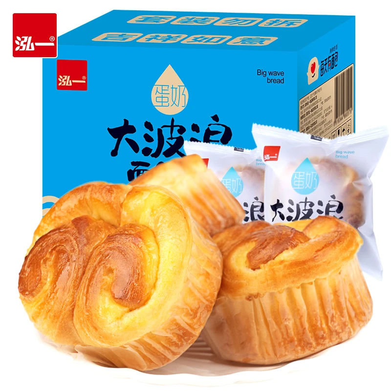 泓一大波浪蛋奶注心手撕面包整箱松软营养早餐零食小吃蛋糕400g M