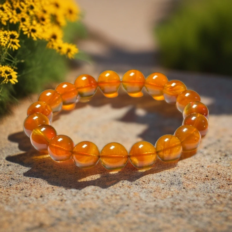 洋羊珠宝-9+缅甸紫罗兰灵草珀手串素圈单圈精美时尚百搭精致轻奢