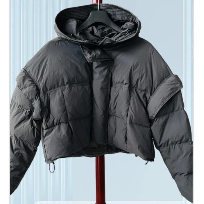 美瑶小肯豆水泥灰55衣长款