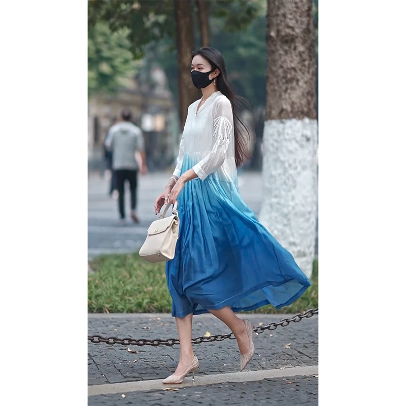 【晴雨原创】国风天丝时尚百搭连衣裙-189475