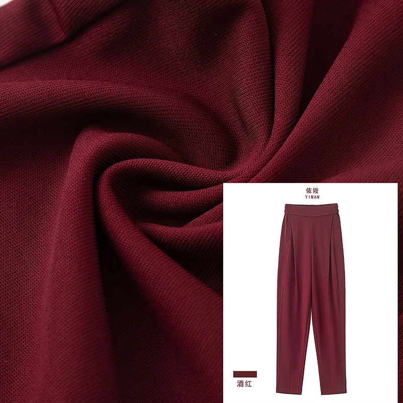 九分裤女裤红色春夏款高腰哈丁裤小直筒裤女装2025年流行网红女裤