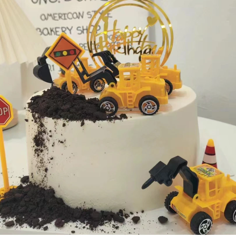 【挖掘机】儿童蛋糕6-10英寸网红创意生日蛋糕新鲜制作同城外卖