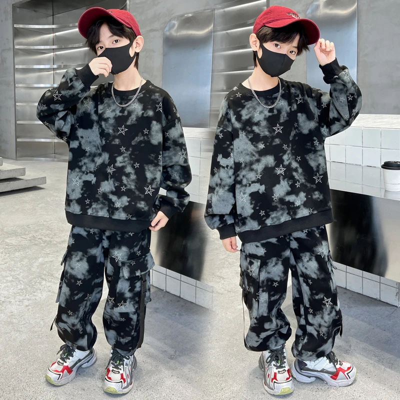 【品牌】男童中大童春秋季洋气韩版休闲工装时尚韩版长袖潮男孩套装