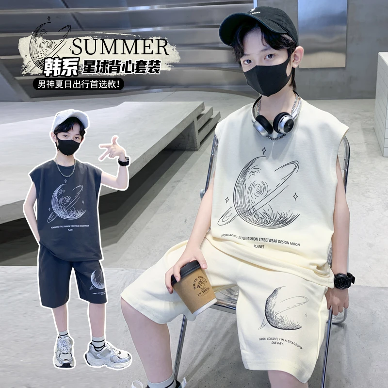 【品牌】儿童篮球服男童男孩青少年速干训练服运动球衣背心薄款套装