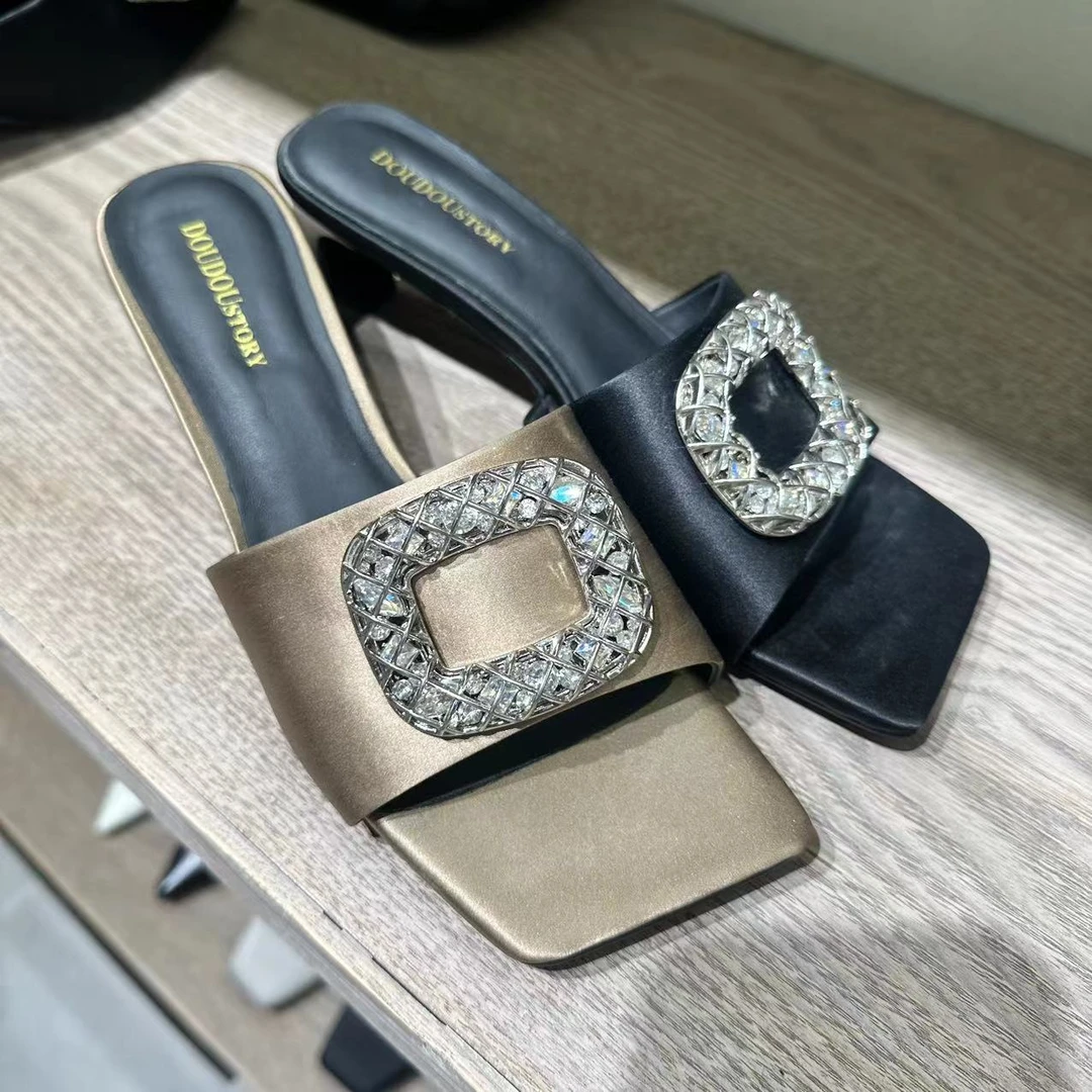 DOUDOU STORY   6049  女士夏季高跟拖鞋