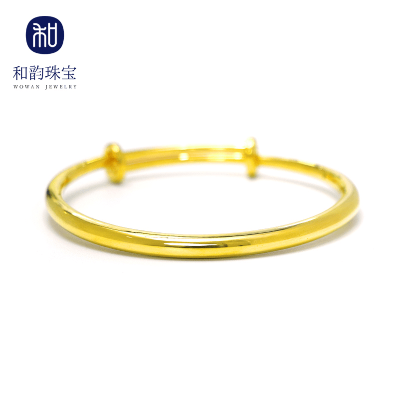 足金光面推拉手镯0