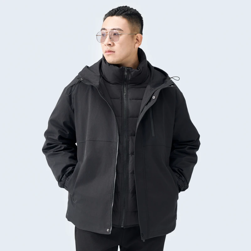 半墨轻薄户外羽绒服男短款大码胖子基础立领羽绒外套男MDYD231830