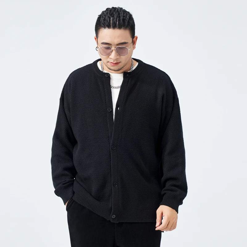 半墨大码男装针织开衫男士宽松毛衣开衫外套男胖子秋季MMYQ236855