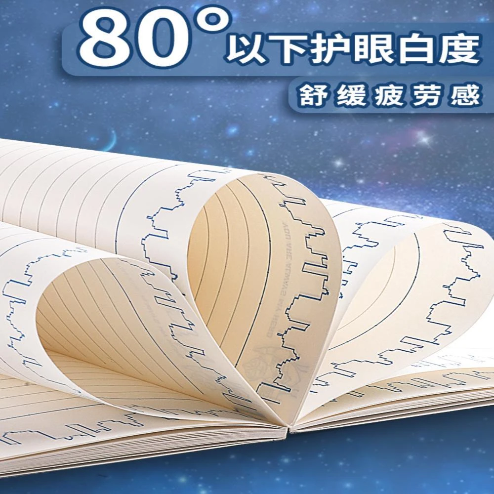 A5学生卡通笔记本无线装订本简约高颜值加厚木浆工作绘画记录本