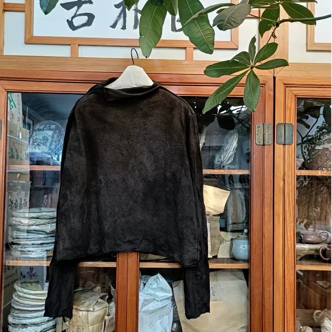 植物染色汉麻打底衫