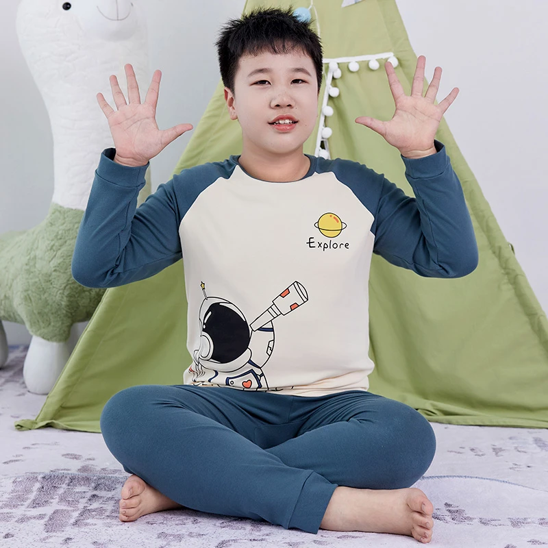 胖童装莱卡棉秋衣秋裤套装大童加肥加大秋冬孩保暖睡衣宽松吸湿