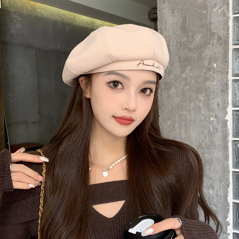 帽子女秋冬百搭贝雷帽2024新款韩版显脸小蓓蕾帽八角帽日系画家帽