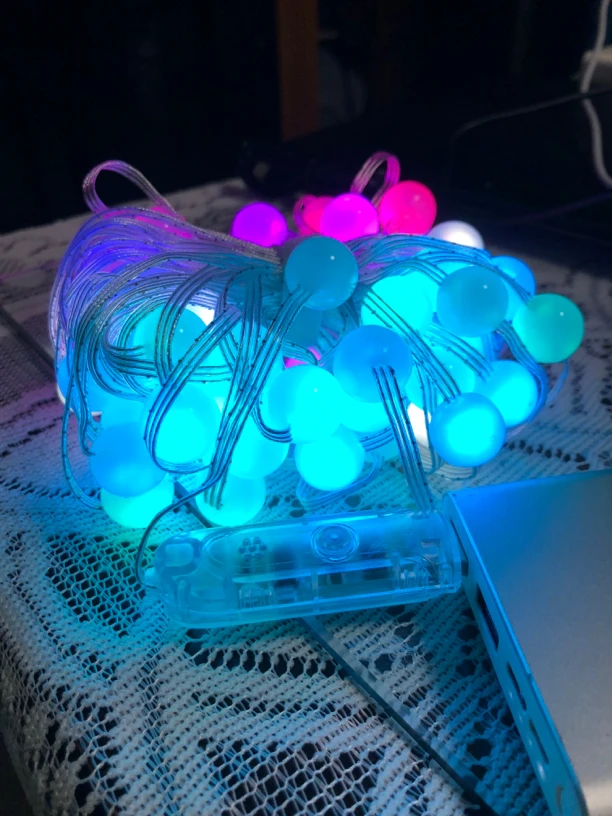 声控蓝牙串串灯彩灯圆球五角星幻彩户外露营防水彩灯