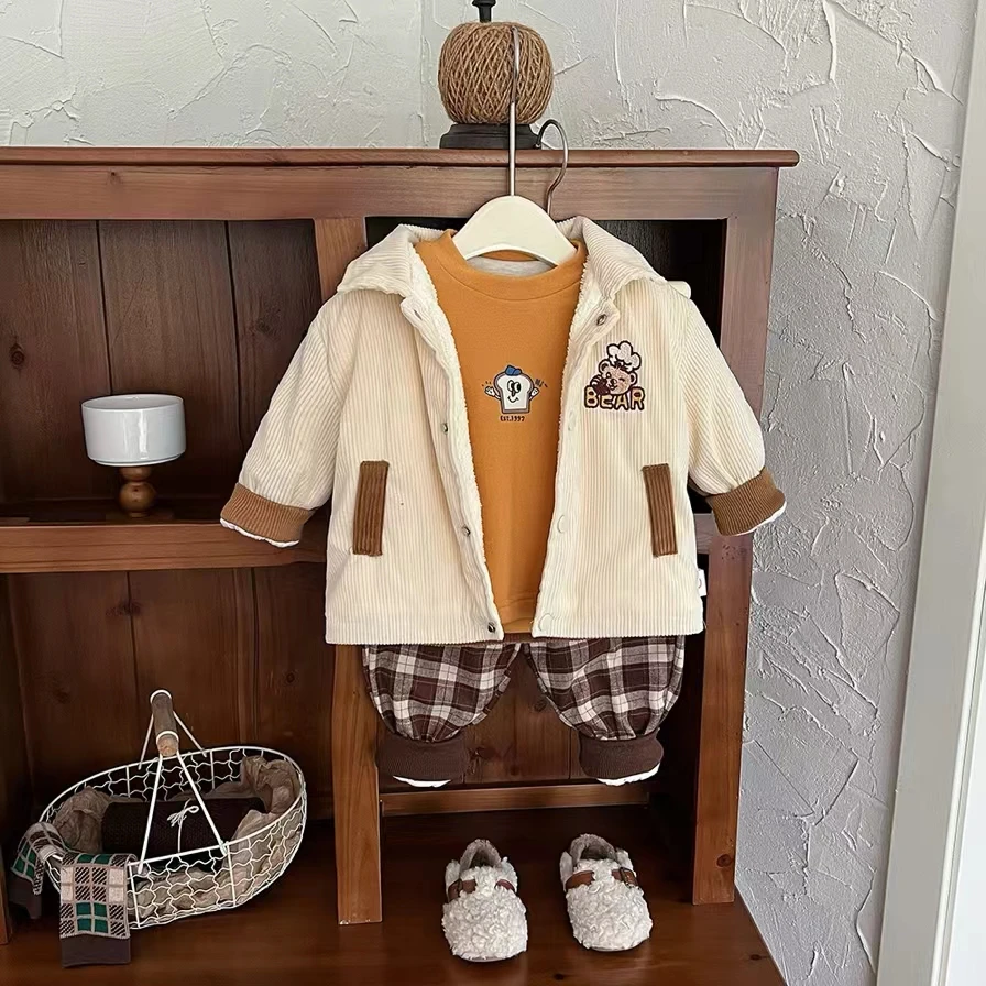 奶茶小猪面包熊三件套装