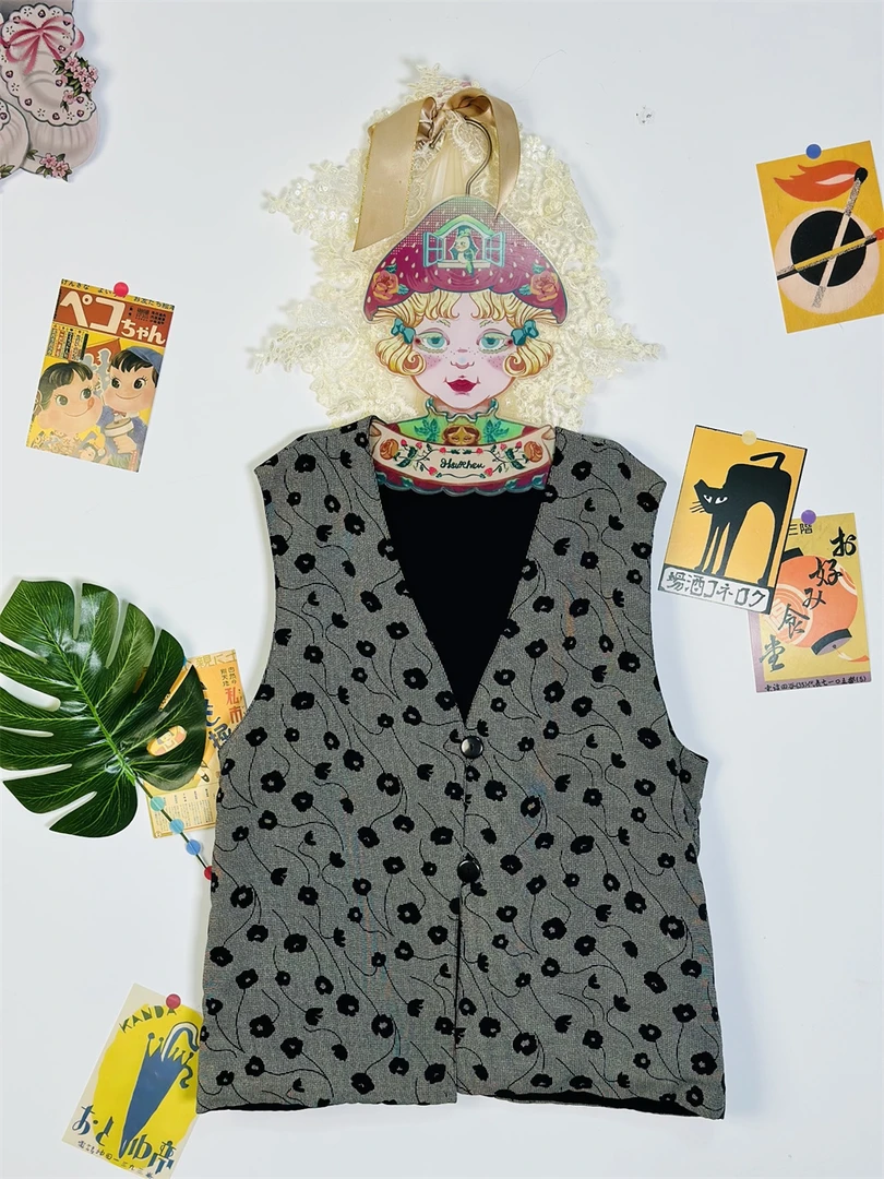 (100)vintage毛呢日式复古套装连衣裙