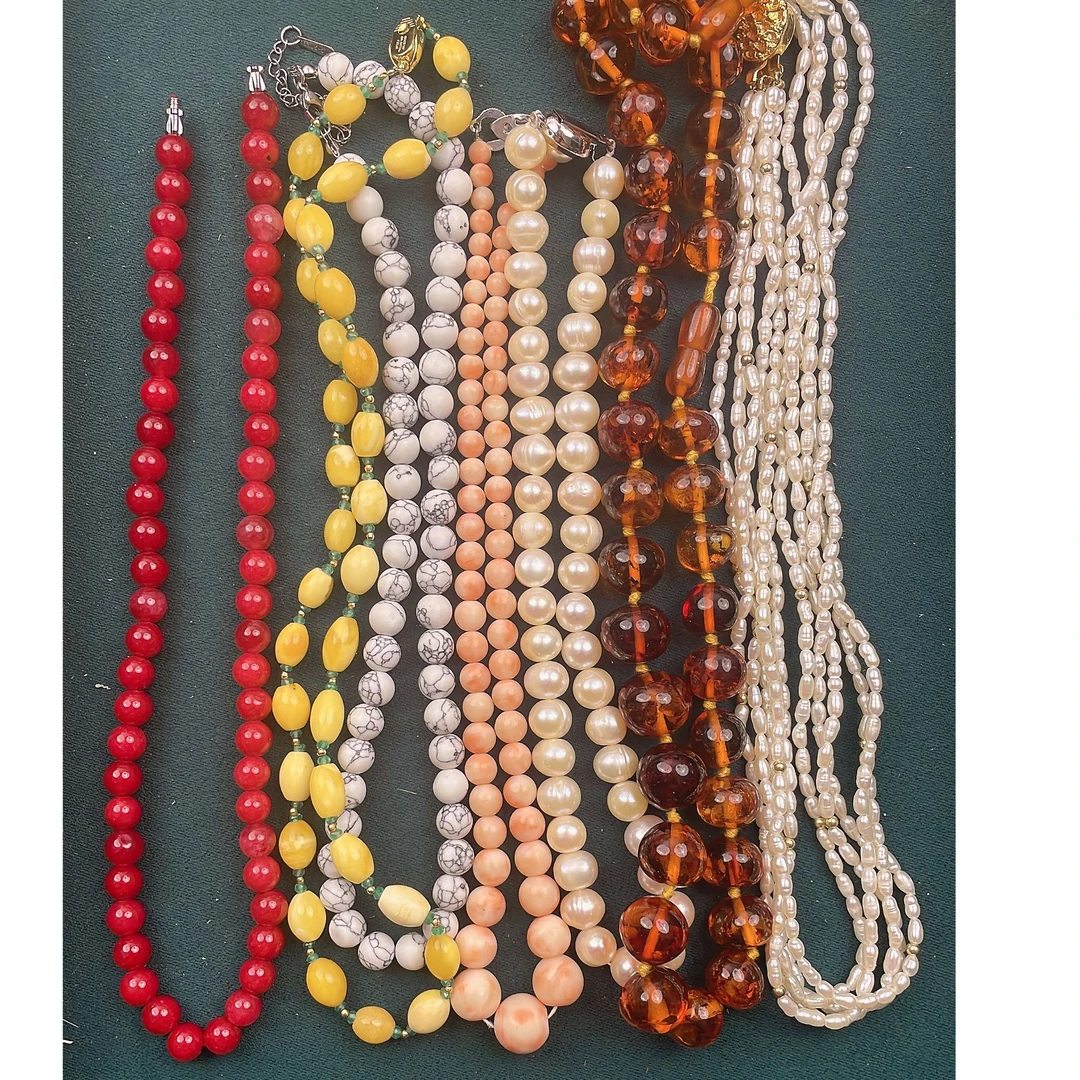 非金属仿水晶项链 项链手工彩色渐变单圈灰月光长链两圈素款时尚