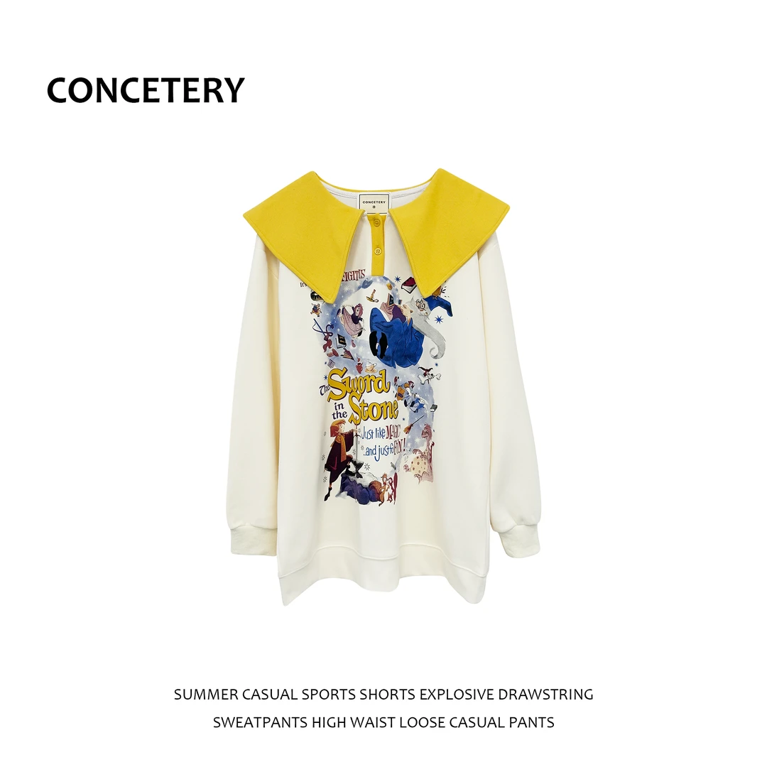 【958】奶fufu甜妹减龄洋气可爱娃娃领卫衣女秋冬慵懒时尚长袖上衣