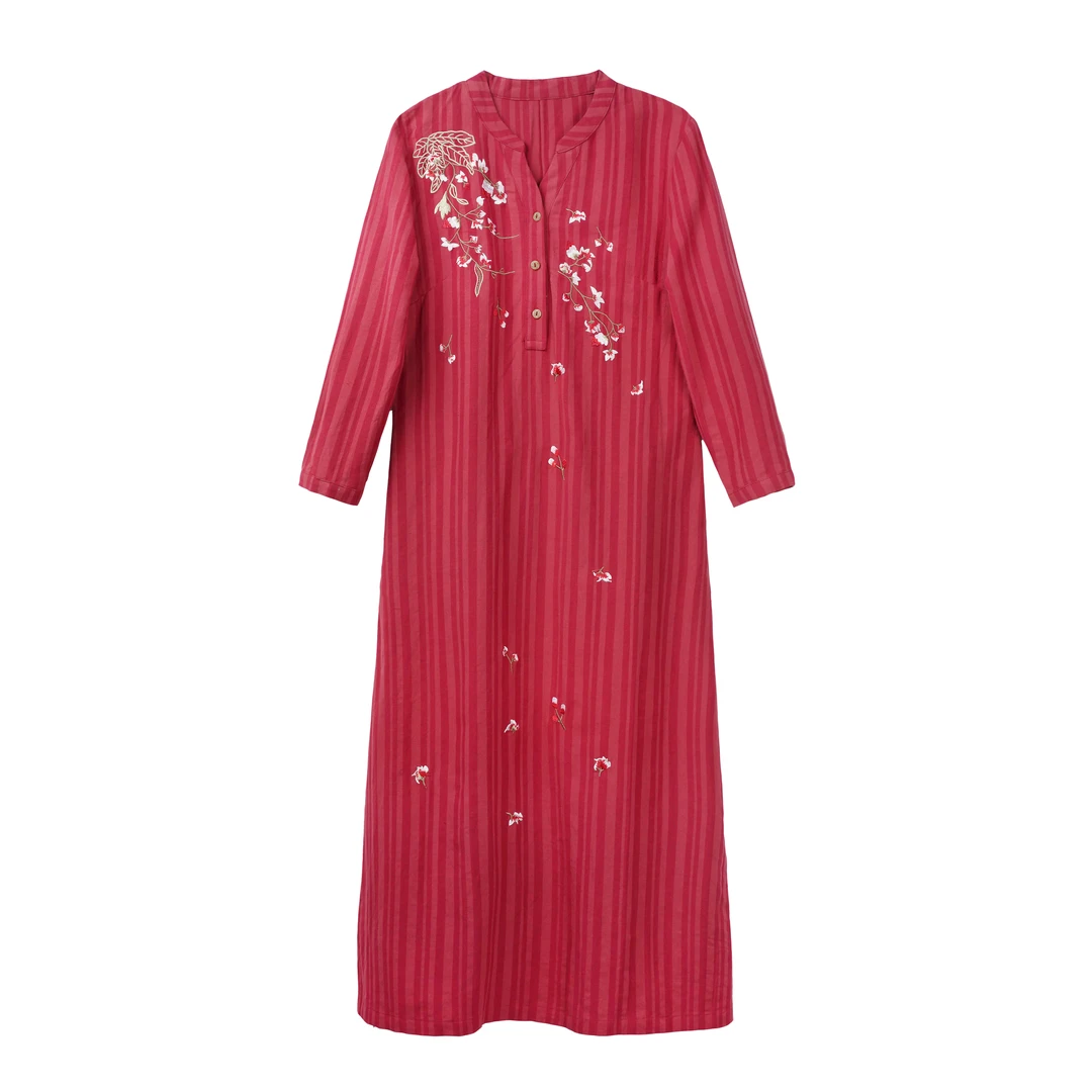 SL23129宽松连衣裙长裙中长款优雅气质