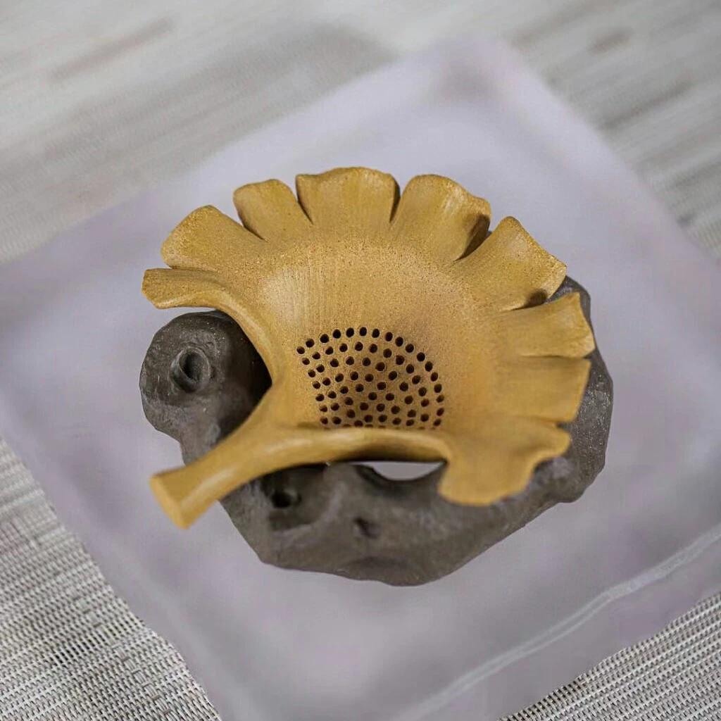 紫砂全手工过滤银杏叶纯手工创意茶漏家用树桩茶具茶道好物推荐