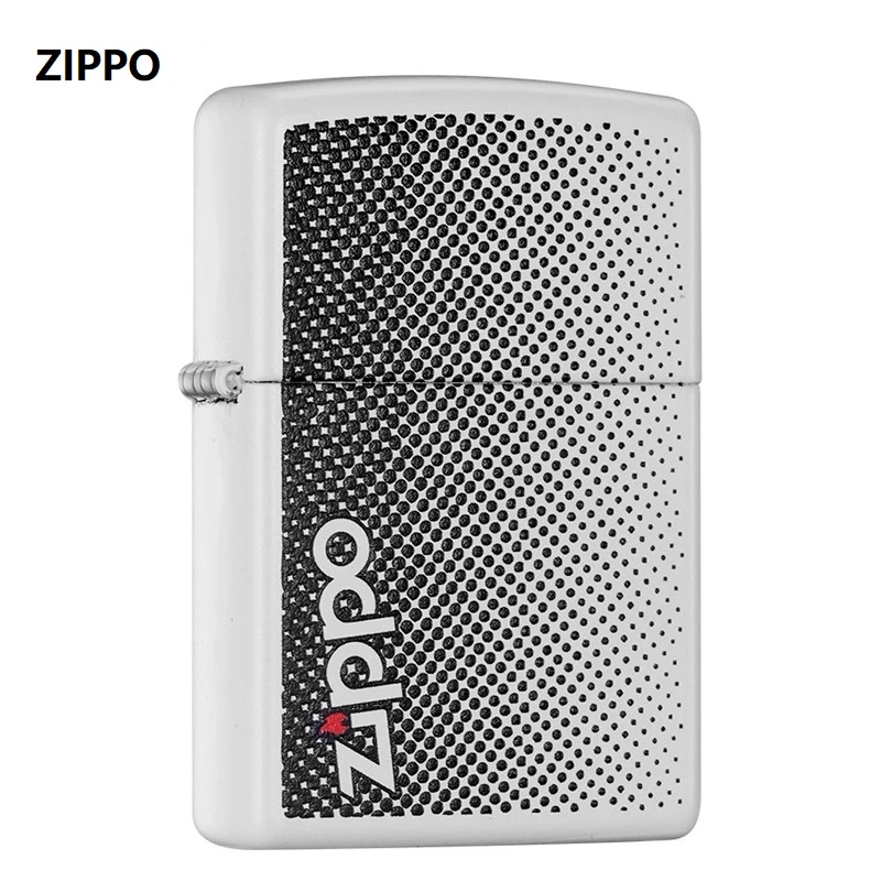 ZIPPO打火机正版 商标渐变波点之上 男士哑漆银色防风煤油打火机