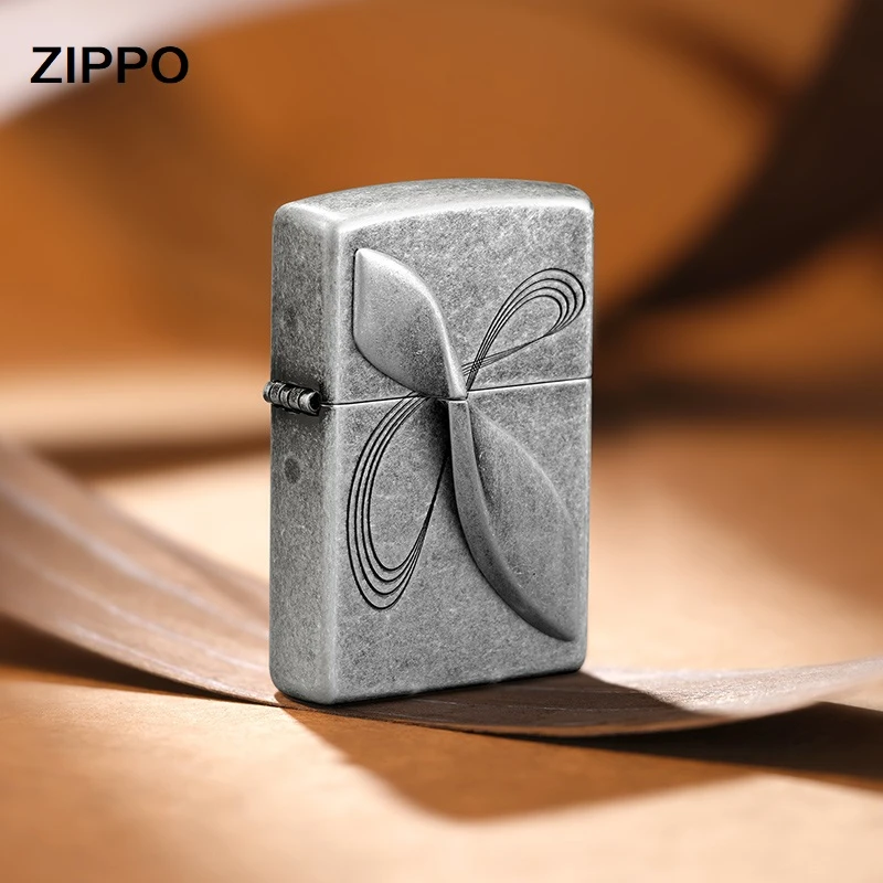 ZIPPO正品打火机莫比乌斯环银色男士创意礼物徽章防风常规机