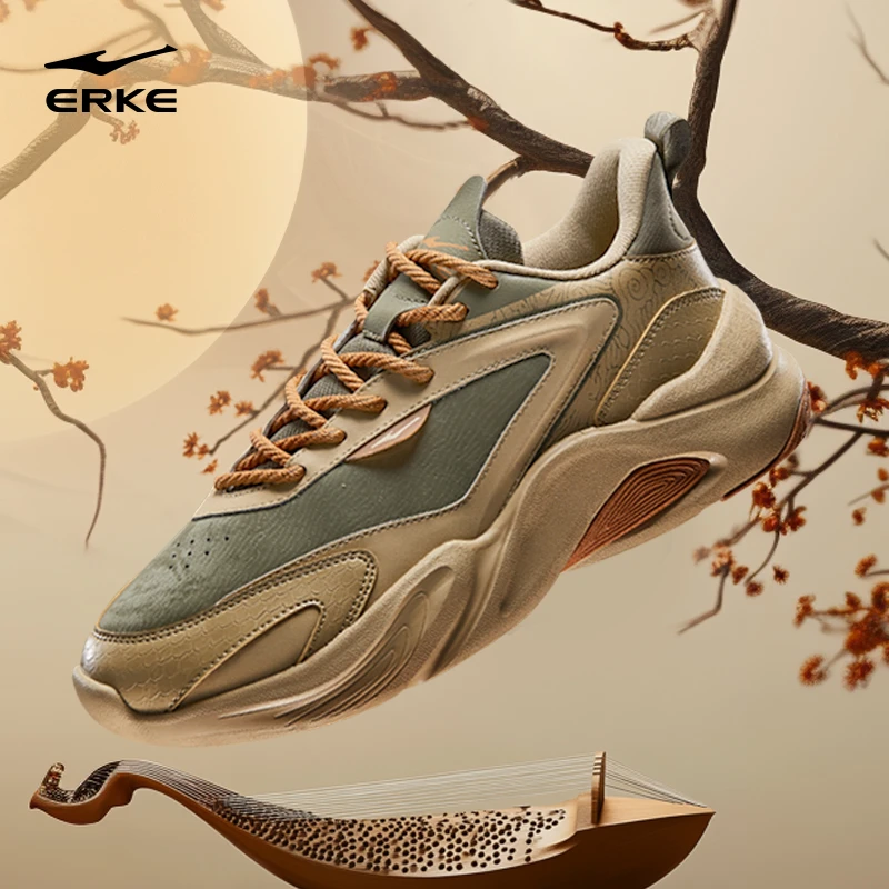 凤栖梧丨鸿星尔克秋季新款运动鞋情侣潮流增高轻便缓震国风休闲鞋