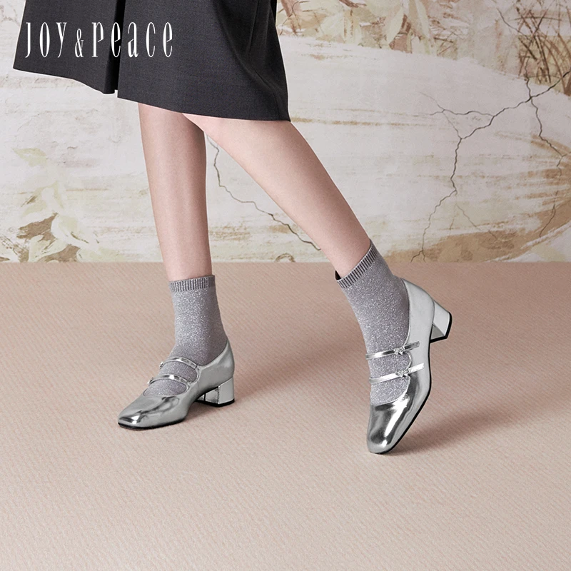 真美诗银河遐想24冬季新款法式双细带玛丽珍袜靴时髦靴子YZY02DD4