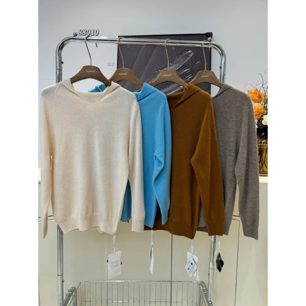 【NO退NO换】88010 宽松连帽针织衫休闲针织上衣领毛衣