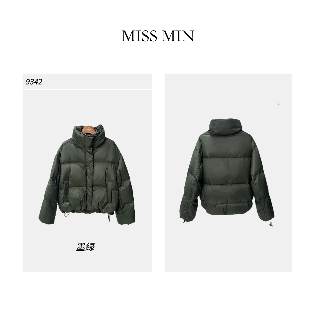 MISS MIN   9342  反季立领才有白鸭绒羽绒服女冬季休闲加厚保暖