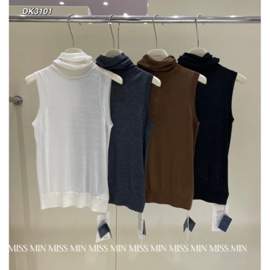 【NO退NO换】3101 针织挂脖高领内搭背心小众打底衫复古吊带女休闲