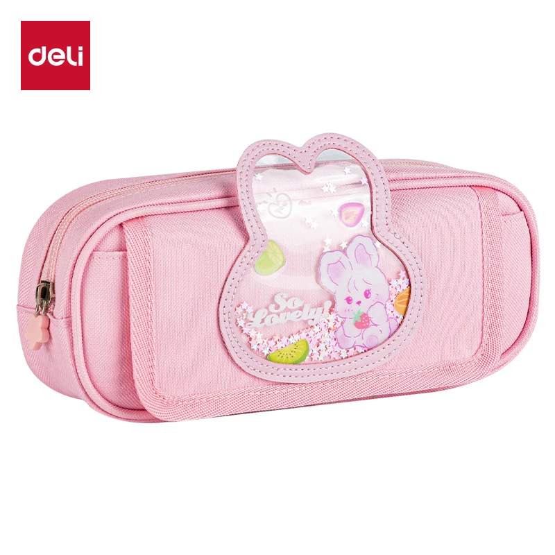 Deli/得力字母兔流沙复合式多用途笔袋BC223