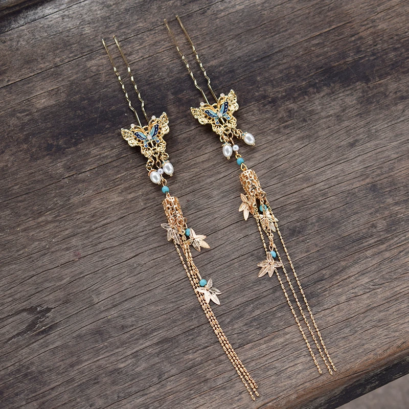 炫愉小钗汉服头饰步摇手工古风发冠发钗发簪流苏发饰小钗点缀