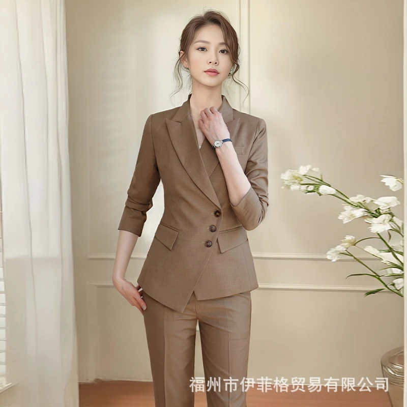 职业西装套装女2024新款时尚气质西服外套美容院白领售楼处工作服