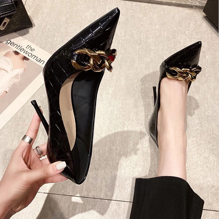 春秋高跟精选女鞋直播间扣号浅口跟鞋5号链接