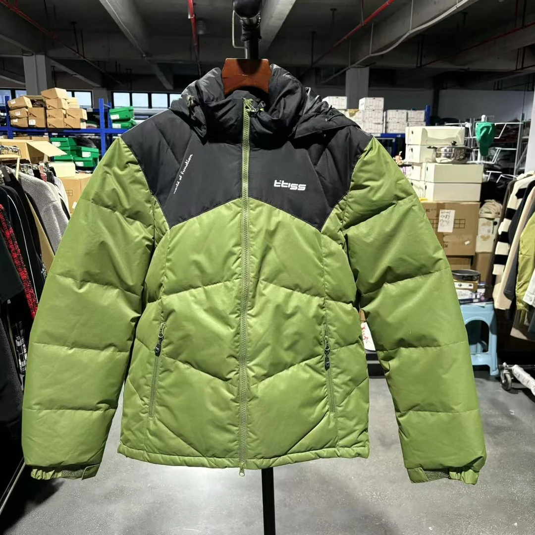 铁仕户外男款两色白鸭绒面包服防风保暖羽绒服 004535
